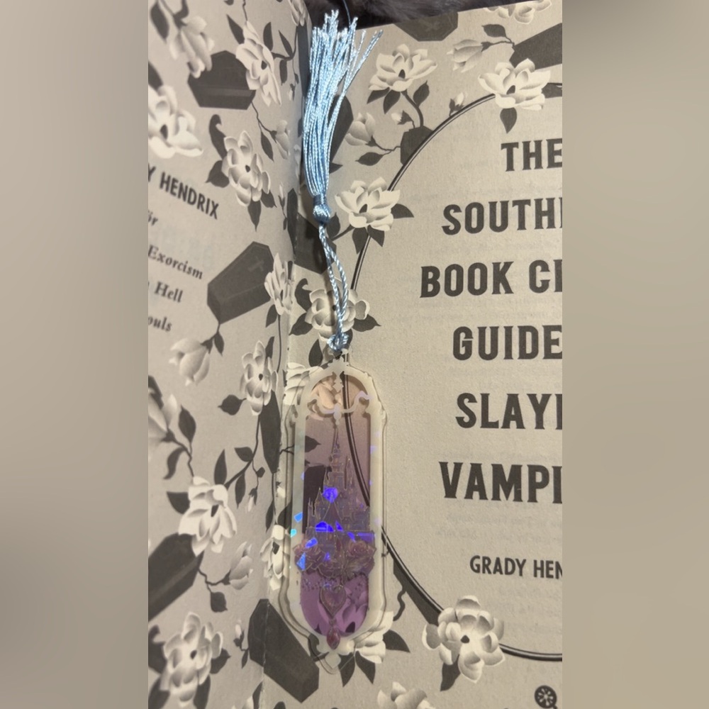 Purple and Blue Crystal Bookmark with Tassel